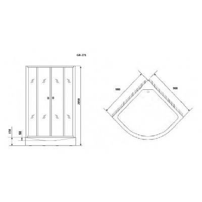 Душевая кабина 90х90x205см Grossman GR-271