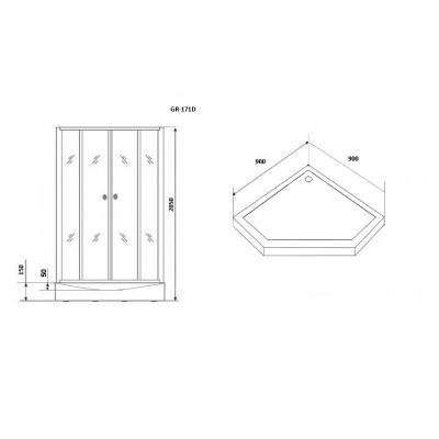 Душевая кабина 90х90x205см Grossman GR-171D