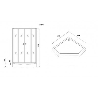 Душевая кабина 100х100x205см Grossman GR-170D