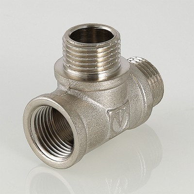 Тройник В-Н-Н 1/2" с двумя переходами на наружную резьбу Valtec VTr.133.N.0004