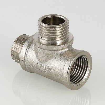 Тройник В-Н-Н 1/2" с двумя переходами на наружную резьбу Valtec VTr.133.N.0004