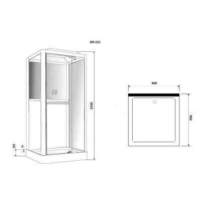 Душевая кабина 90х90x225см Grossman GR-221
