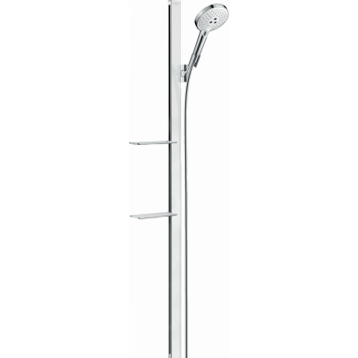 Душевой набор Hansgrohe Raindance Select S 120 3jet со штангой 150 см и мыльницей, белый/хром 27646400