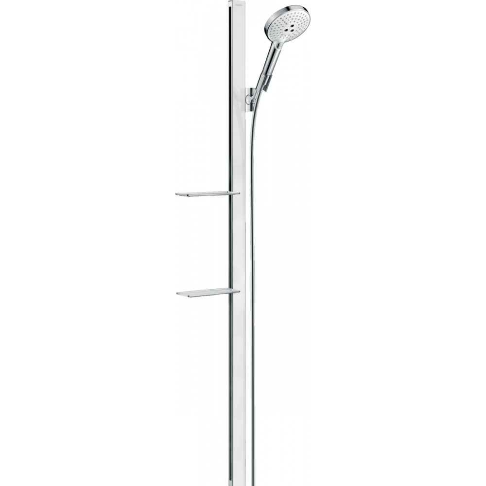 Душевой набор Hansgrohe Raindance Select S 120 3jet со штангой 150 см и мыльницей, белый/хром 27646400