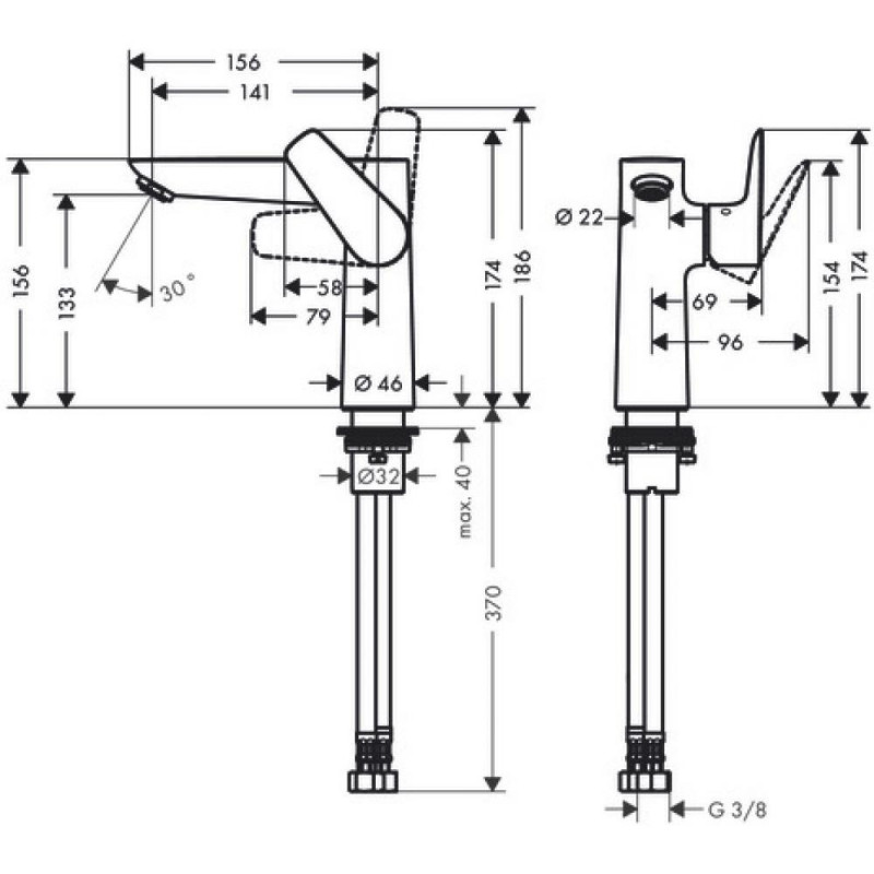 Смеситель для раковины хром Hansgrohe 71755000