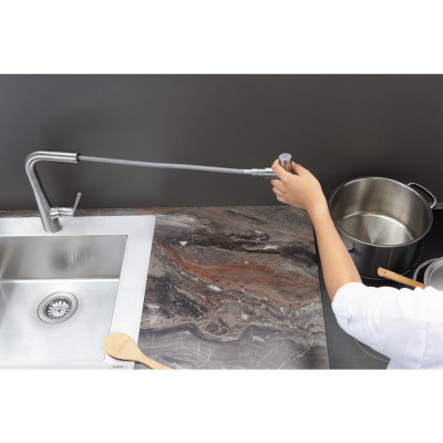 Смеситель для кухни с вытяжным изливом хром Hansgrohe 72822000