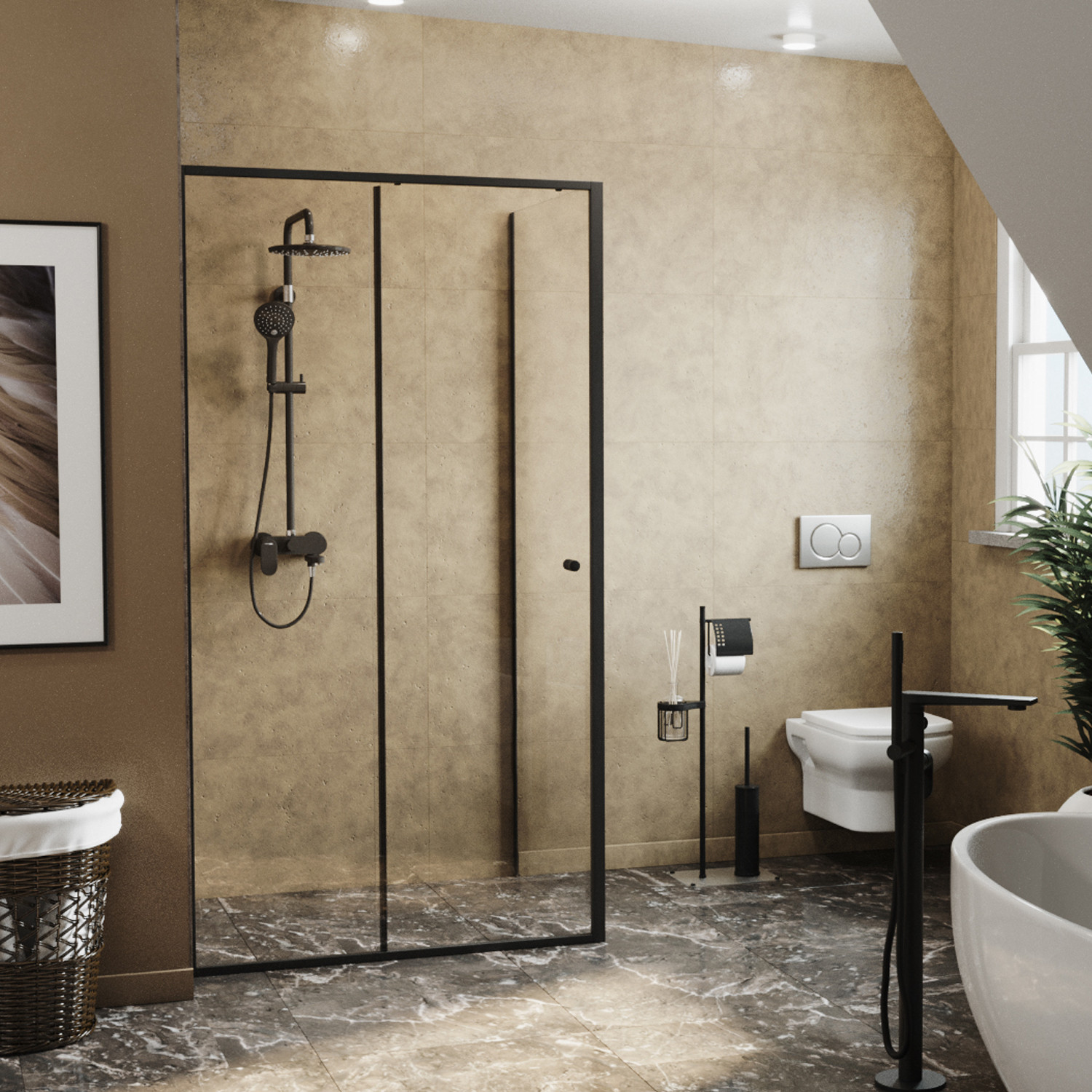 Душевой уголок 140x90x200см WasserKraft Dill 61S36