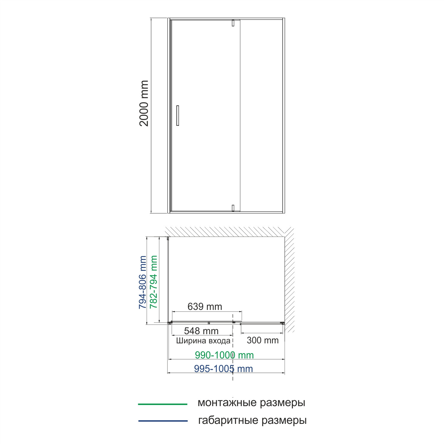 Душевой уголок 100x80x200см WasserKraft Elbe 74P17