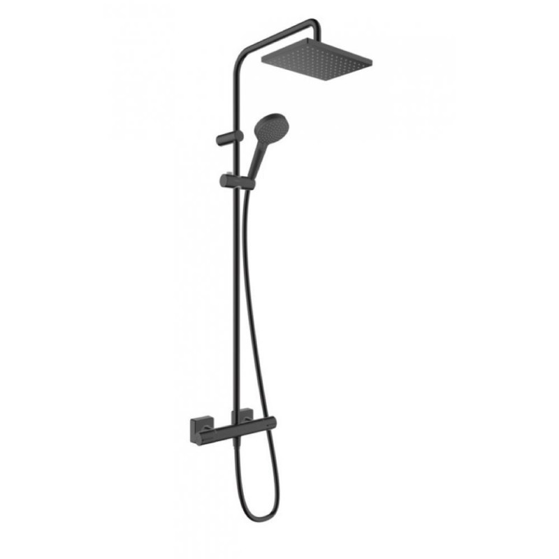 Душевая система Hansgrohe Vernis Shape Showerpipe 230 1jet с термостатом, матовый черный, 26286670