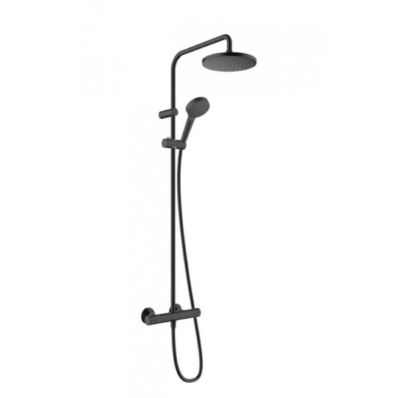 Душевая система Hansgrohe Vernis Blend Showerpipe 200 1jet EcoSmart с термостатом, матовый черный, 26089670