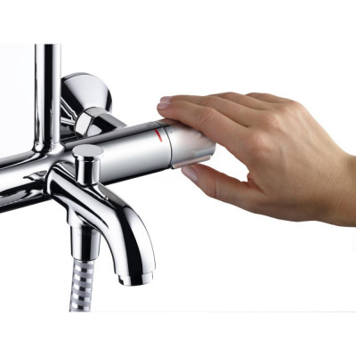 Душевая система Hansgrohe Vernis Blend Showerpipe 200 1jet с термостатом для ванны, хром, 26274000