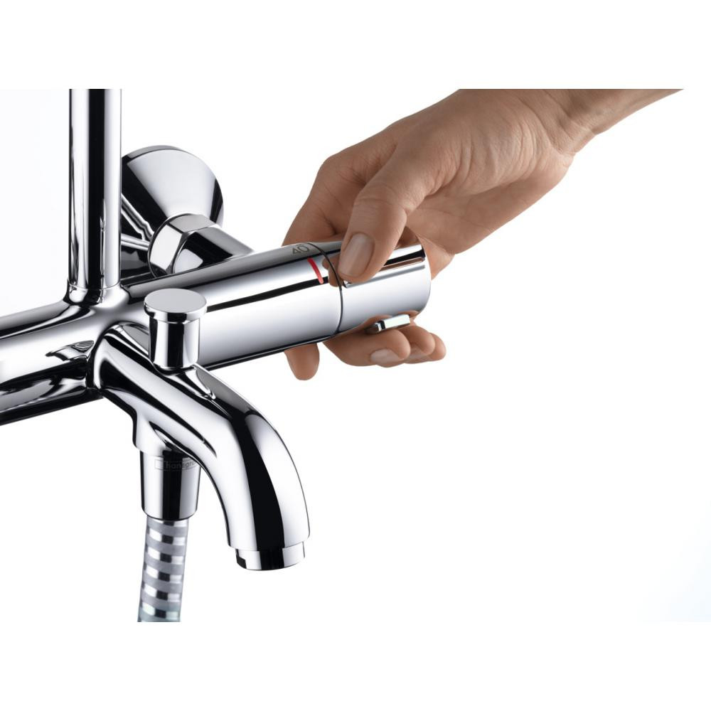Душевая система Hansgrohe Vernis Blend Showerpipe 200 1jet с термостатом для ванны, хром, 26274000