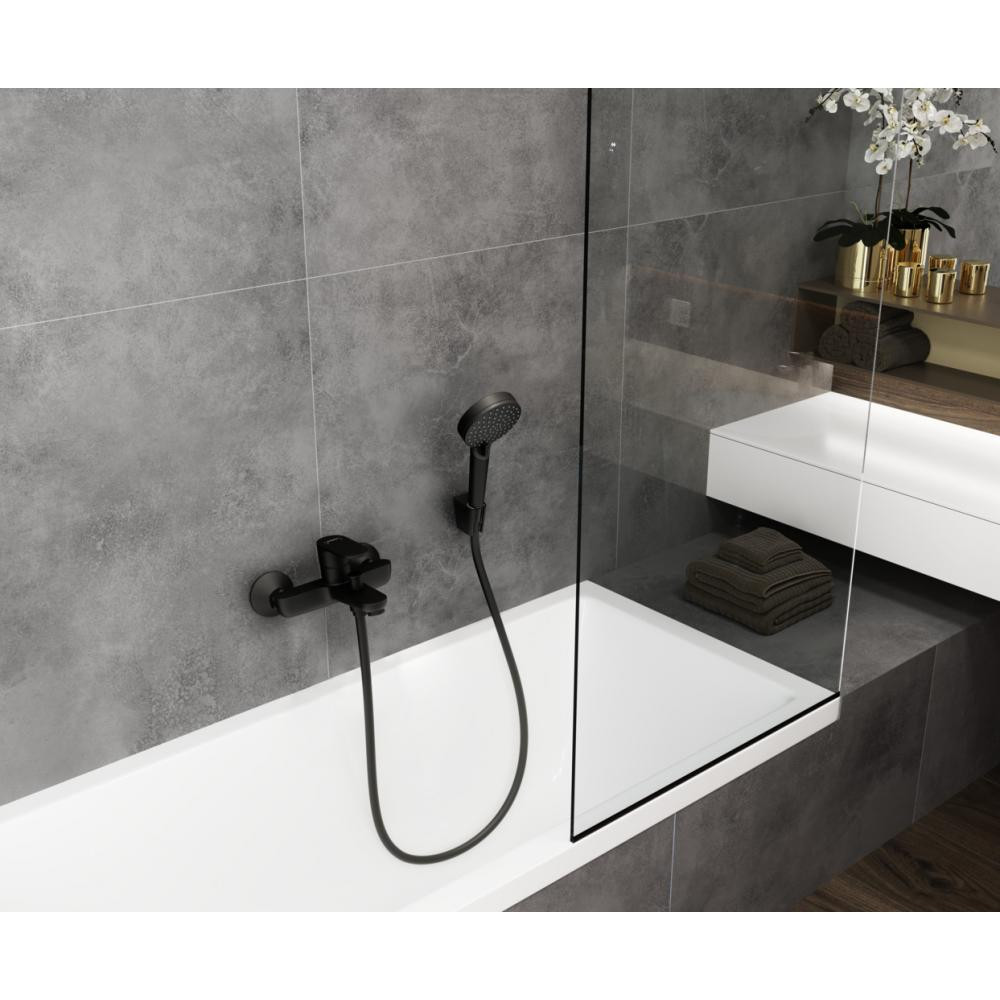 Смеситель для ванны чёрный Hansgrohe Vernis Blend 71440670