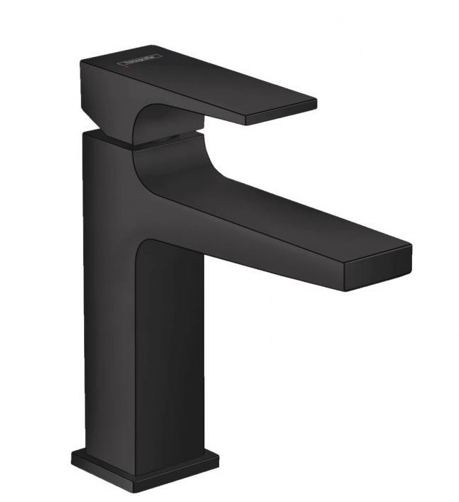 Смеситель для раковины со сливным клапаном Push-Open чёрный Hansgrohe 32507670