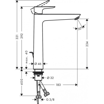 Смеситель для раковины белый Hansgrohe Talis E 71716700