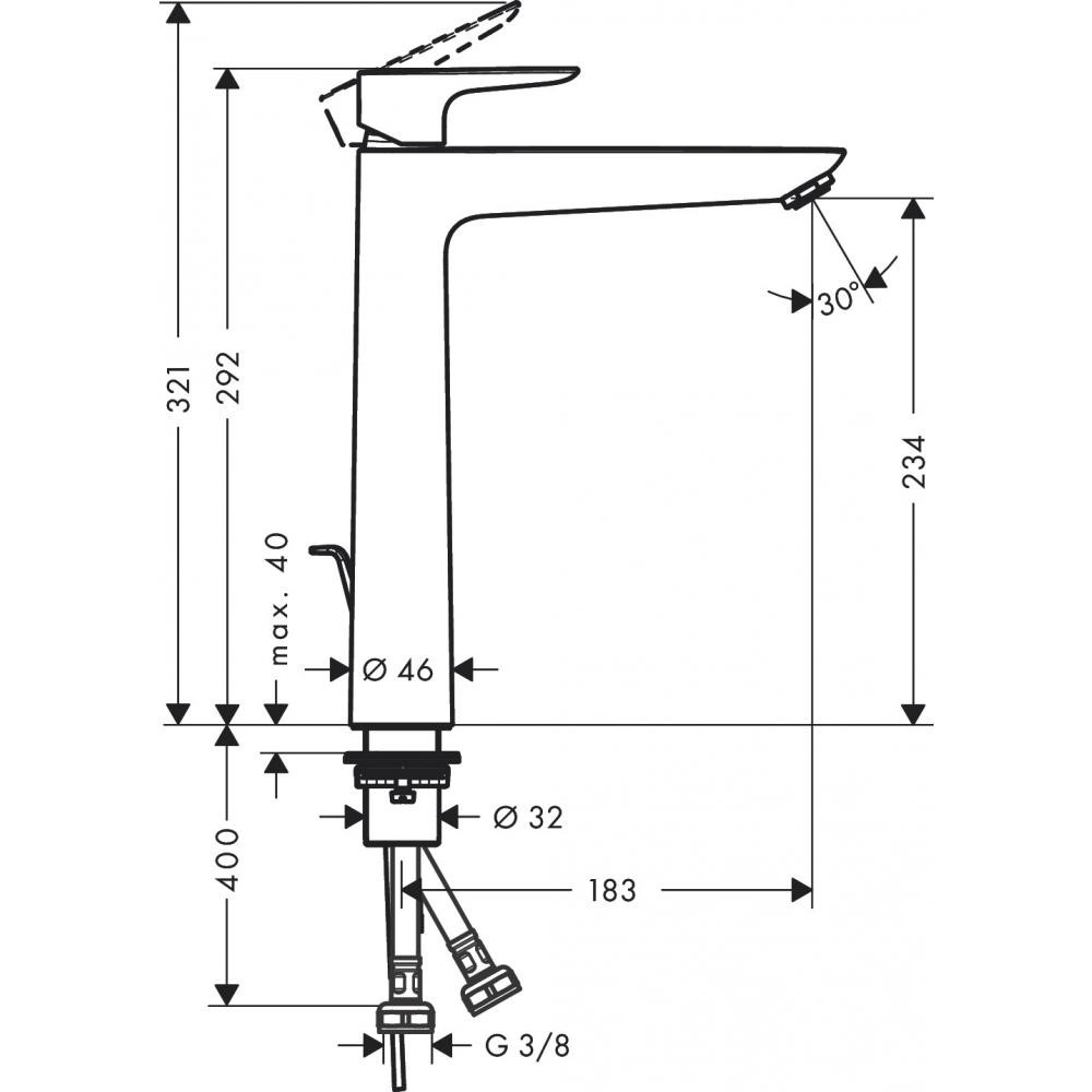 Смеситель для раковины белый Hansgrohe Talis E 71716700