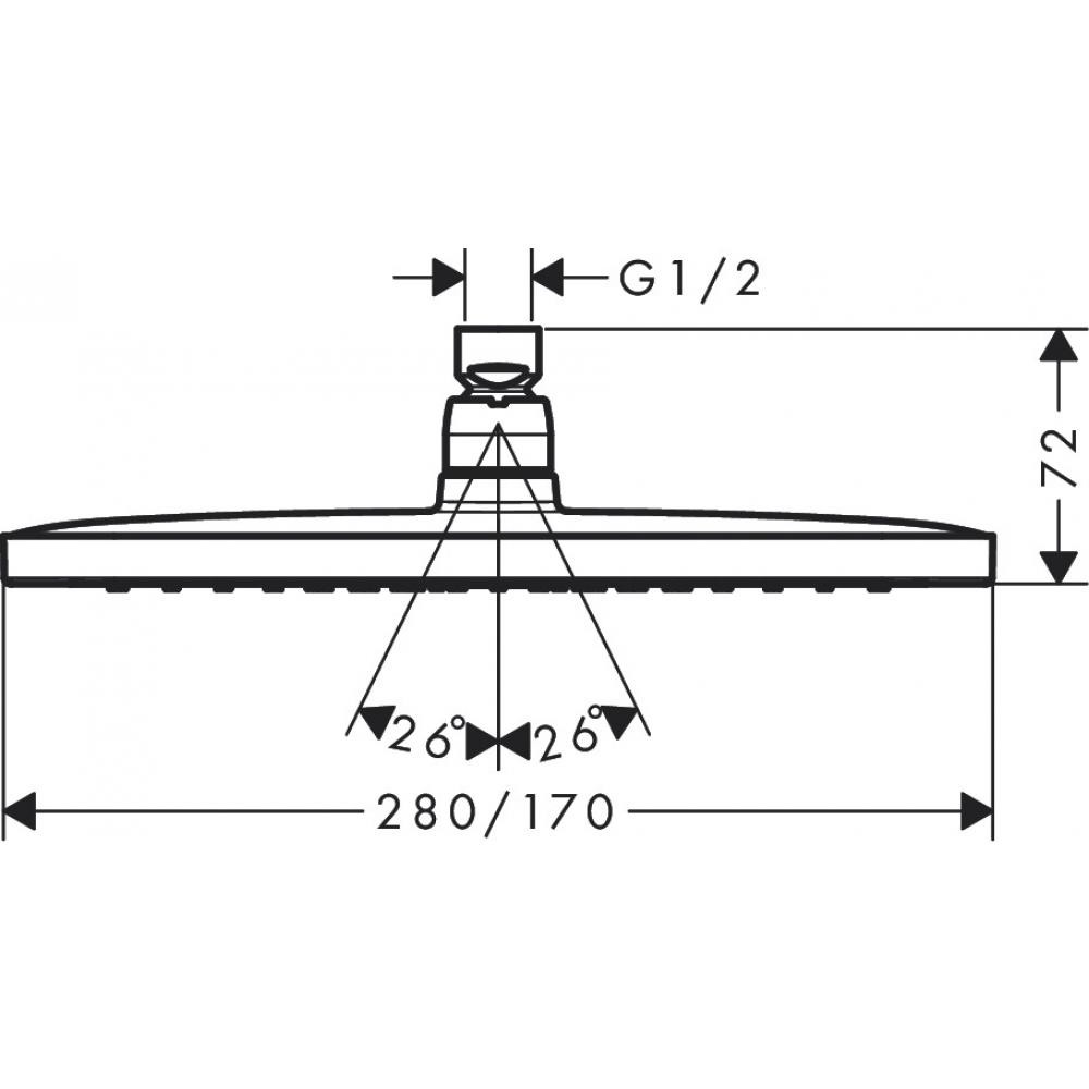 Верхний душ хром Hansgrohe Croma E 280 1jet 26257000