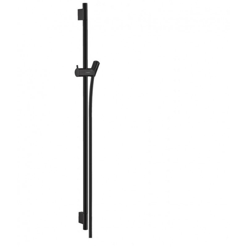Душевая штанга Hansgrohe Unica S Puro 90 см с душевым шлангом Isiflex 160см, черный матовый 