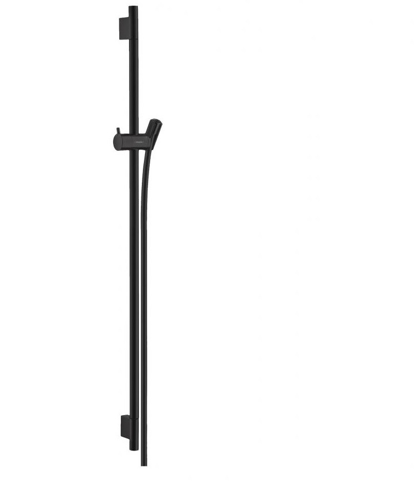 Душевая штанга Hansgrohe Unica S Puro 90 см с душевым шлангом Isiflex 160см, черный матовый 