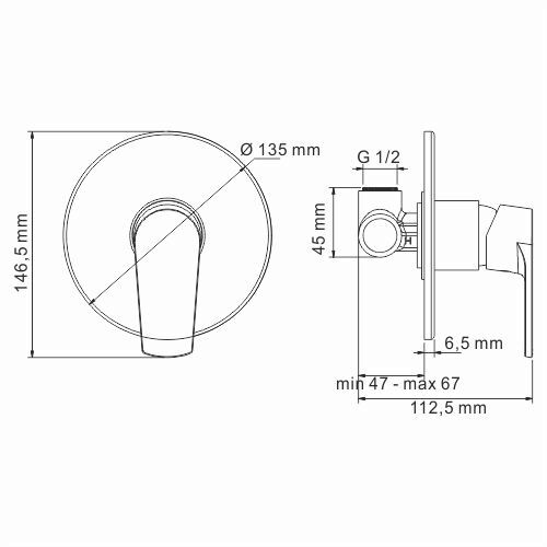 Смеситель для душа хром WasserKRAFT Dill 6151