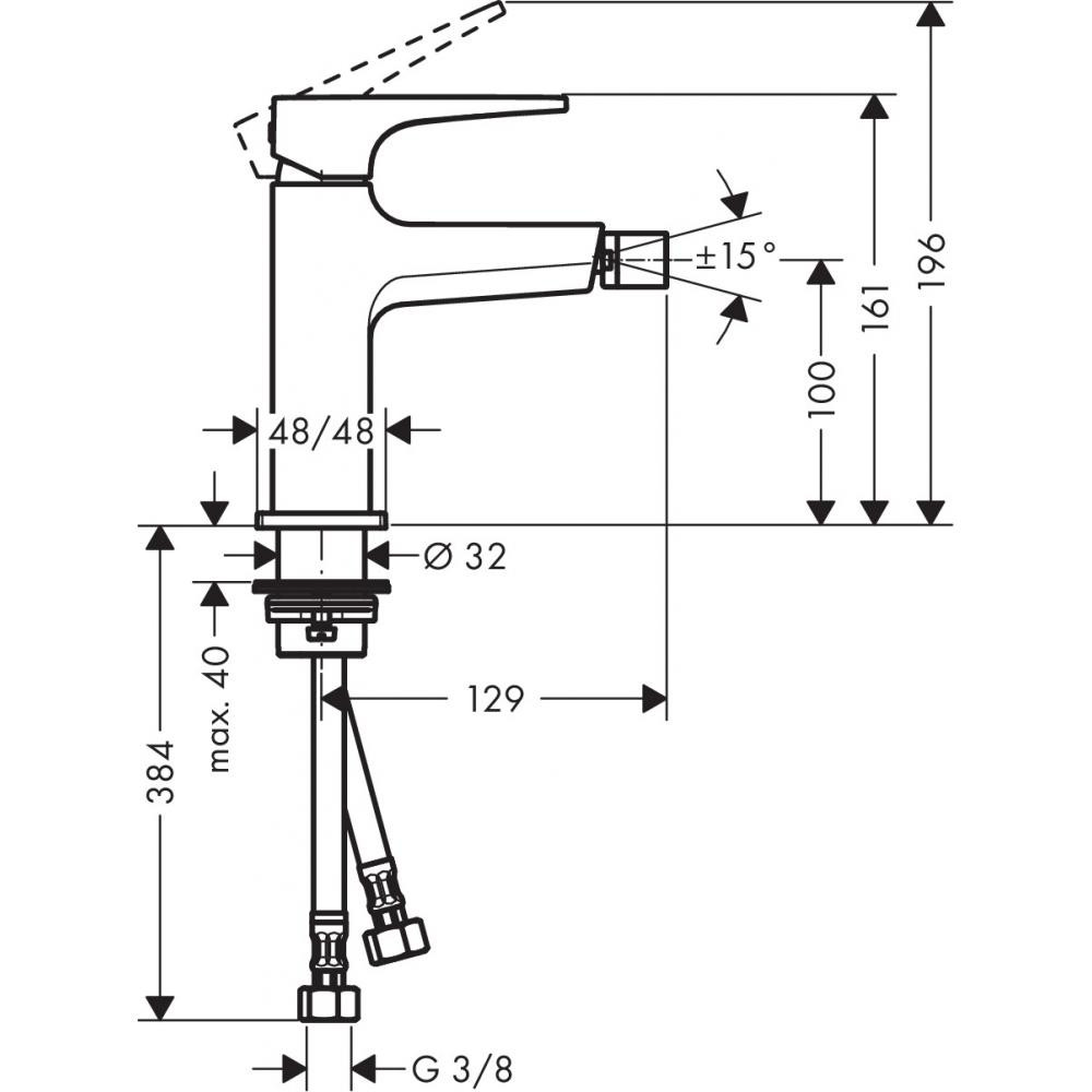 Смеситель для биде белый Hansgrohe Metropol 32520700