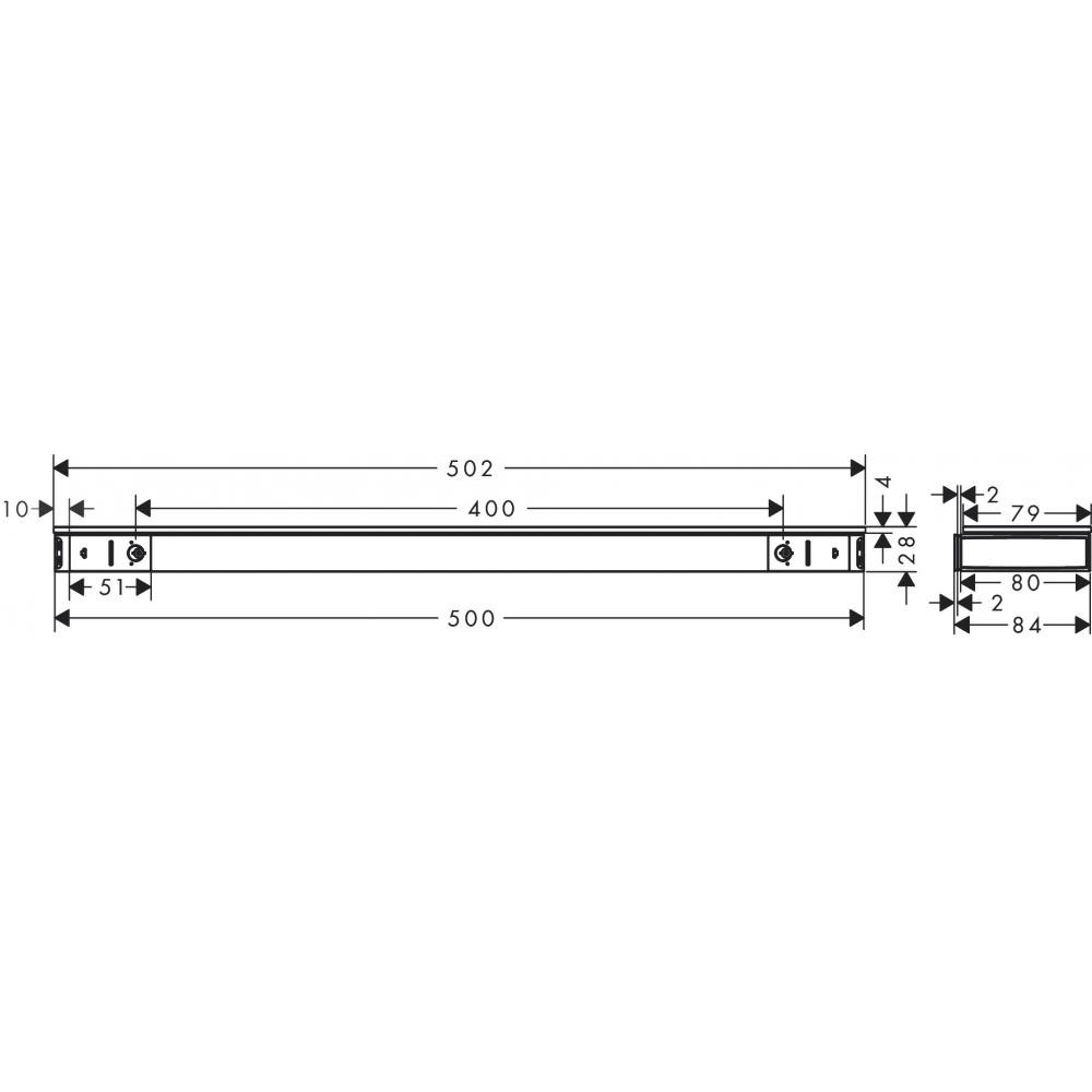 Полка для ванной стеклянная хром hansgrohe Rainfinity Shelf 500 26844700