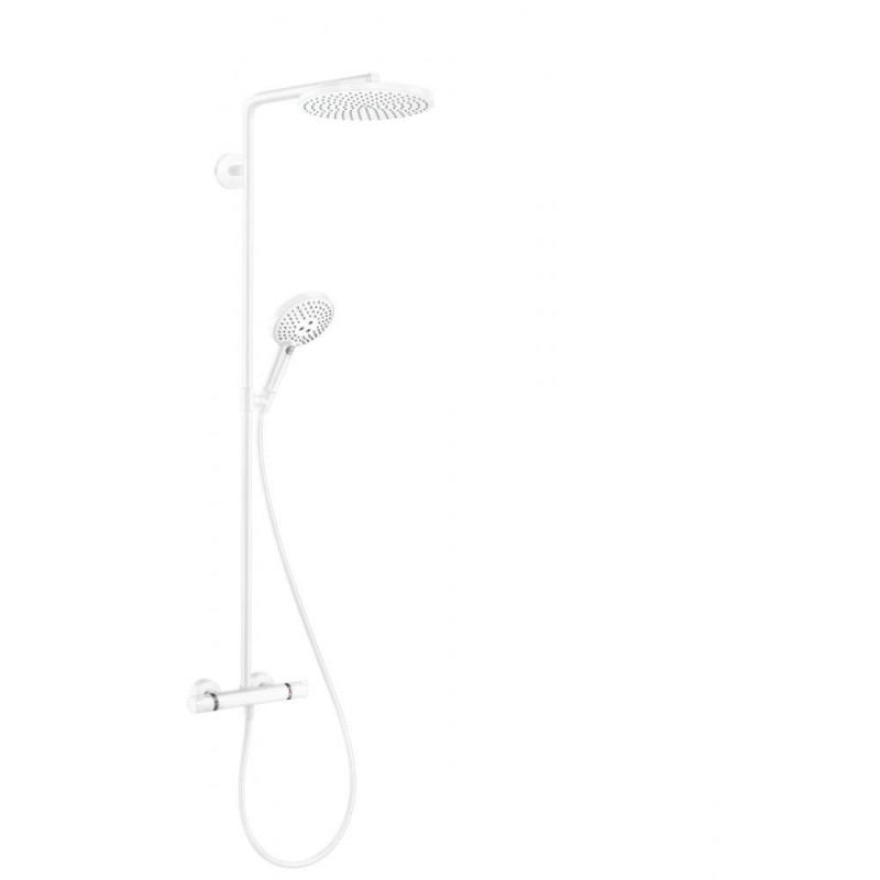 Душевая система с термостатом белая hansgrohe Raindance Select S Showerpipe 1jet P 27633700