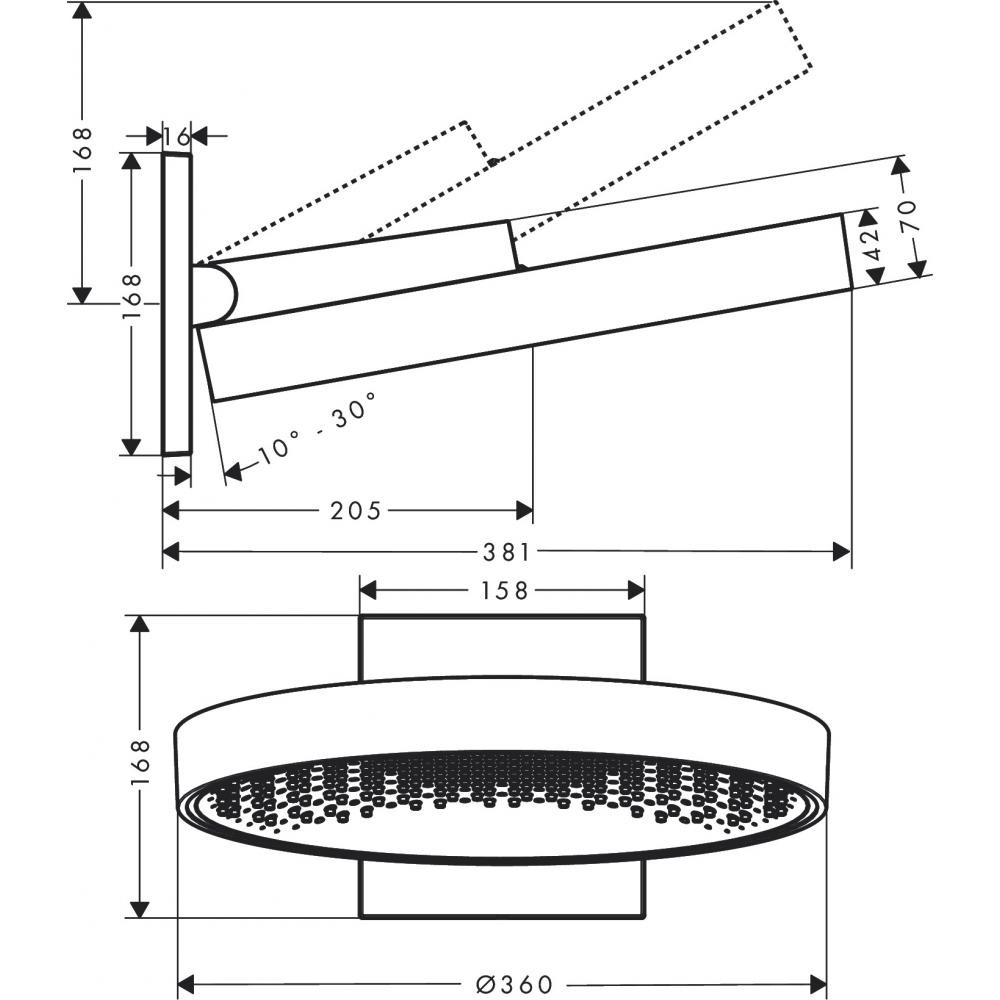 Верхний душ белый Hansgrohe Rainfinity 360 1jet 26230700