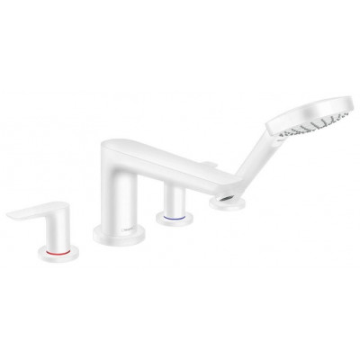 Смеситель на край ванны Hansgrohe Talis E, на 4 отверстия, матовый белый