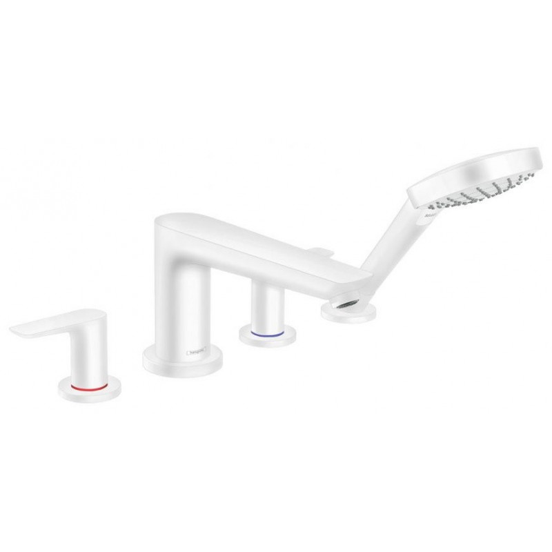 Смеситель на край ванны Hansgrohe Talis E, на 4 отверстия, матовый белый