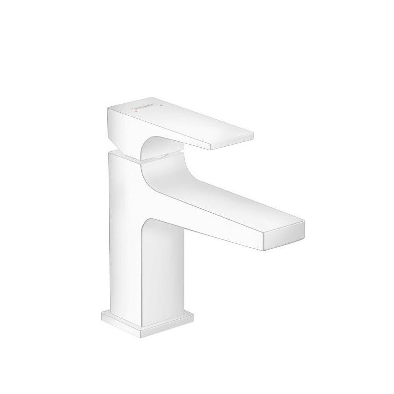Смеситель для раковины со сливным клапаном Push-Open белый Hansgrohe 32500700