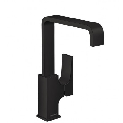 Смеситель для раковины со сливным клапаном Push-Open чёрный Hansgrohe 32511670