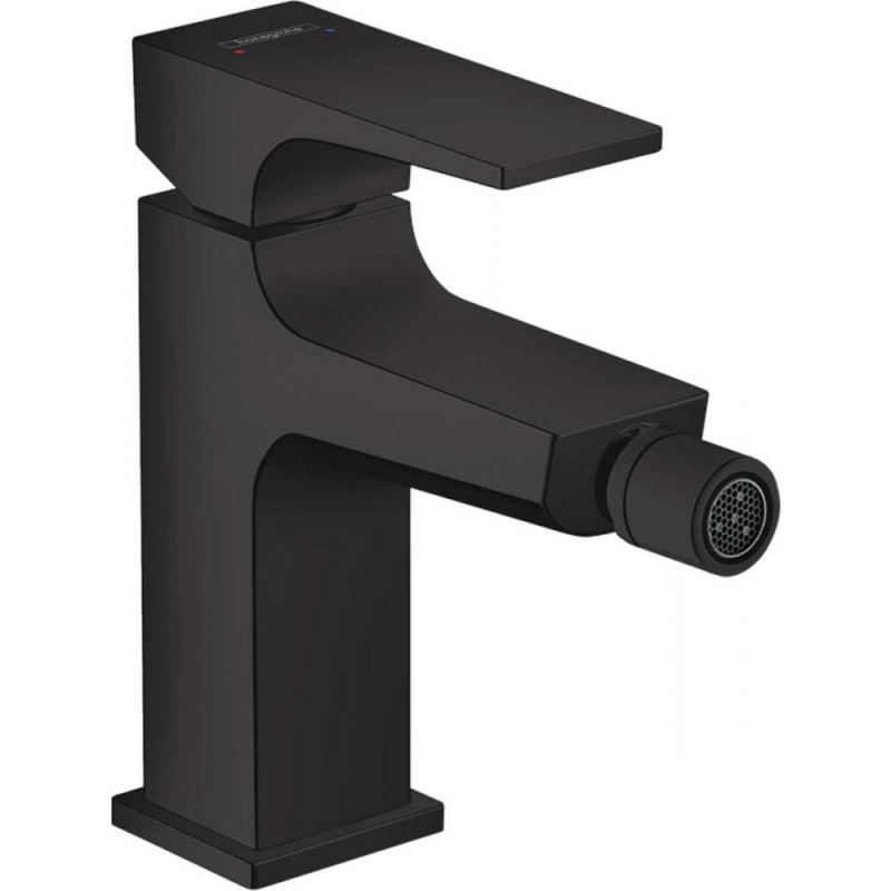 Смеситель для биде со сливным клапаном Push-Open чёрный Hansgrohe Metropol 32520670