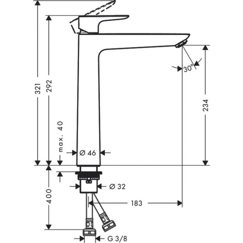 Смеситель для раковины белый Hansgrohe Talis E 71717700