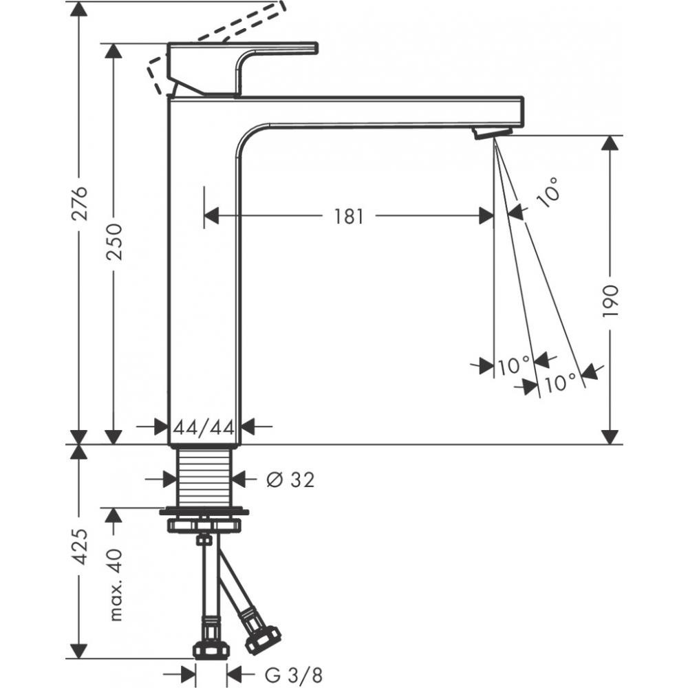Смеситель для раковины чёрный Hansgrohe Vernis Shape 71591670