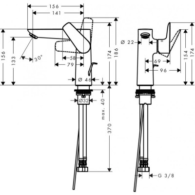 Смеситель для раковины золото Hansgrohe Talis E 71754990