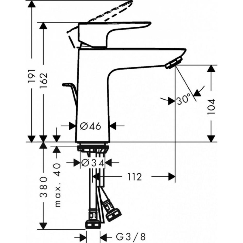 Смеситель для раковины бронза Hansgrohe Talis E 71712140