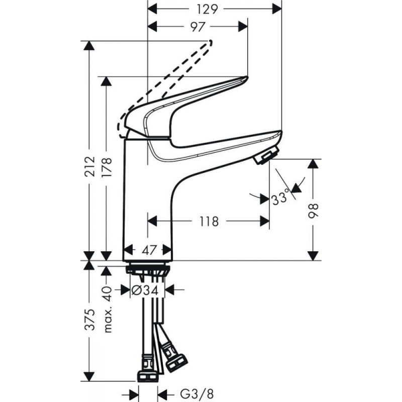 Смеситель для раковины хром Hansgrohe Novus 71031000