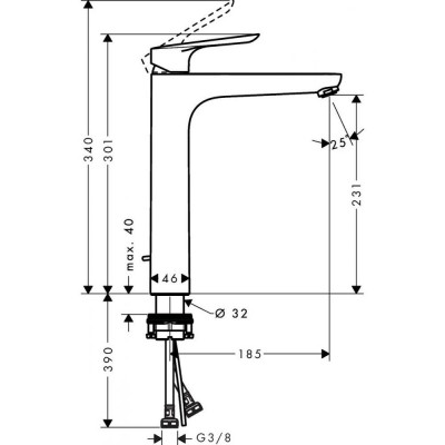 Смеситель для раковины хром Hansgrohe Talis E 71162000