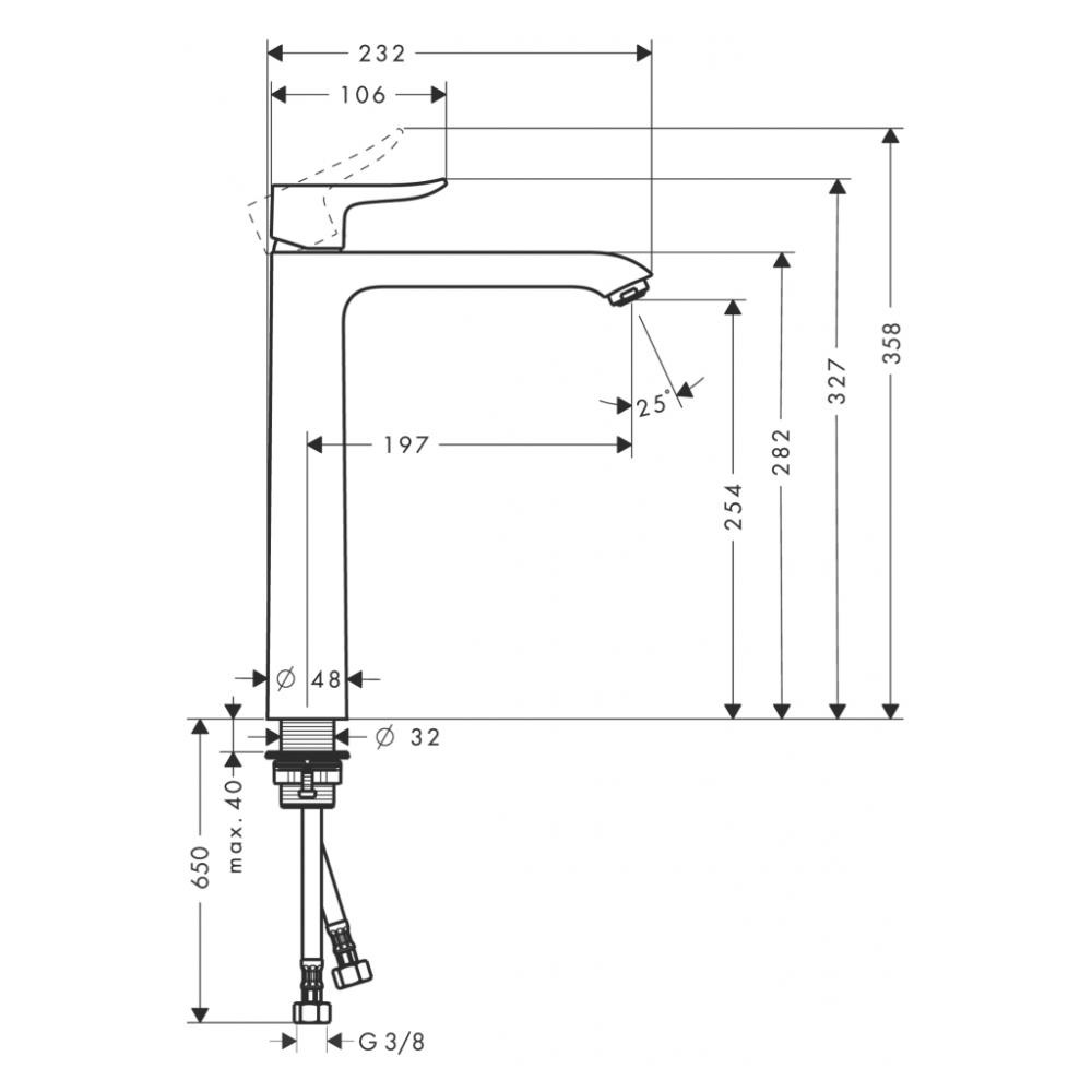 Смеситель для раковины хром Hansgrohe Metris 31184000