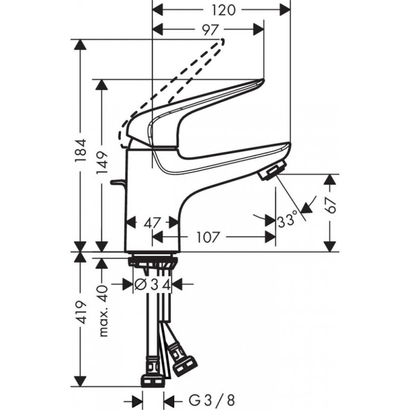 Смеситель для раковины хром Hansgrohe Novus 71020000