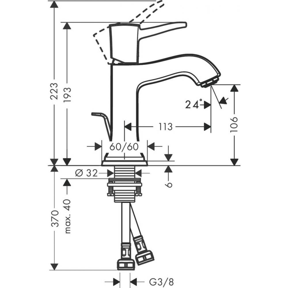 Смеситель для раковины хром Hansgrohe Metropol Classic 31300000