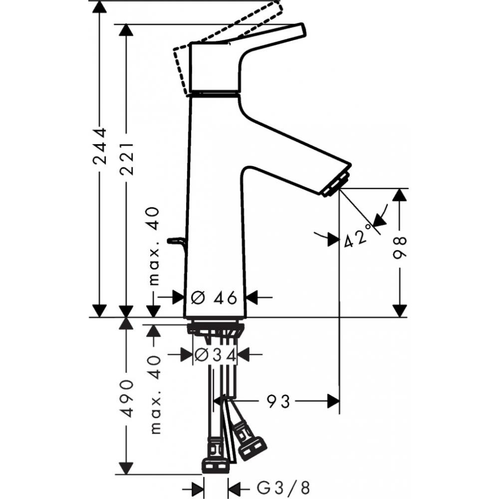 Смеситель для раковины хром Hansgrohe Talis S 72020000