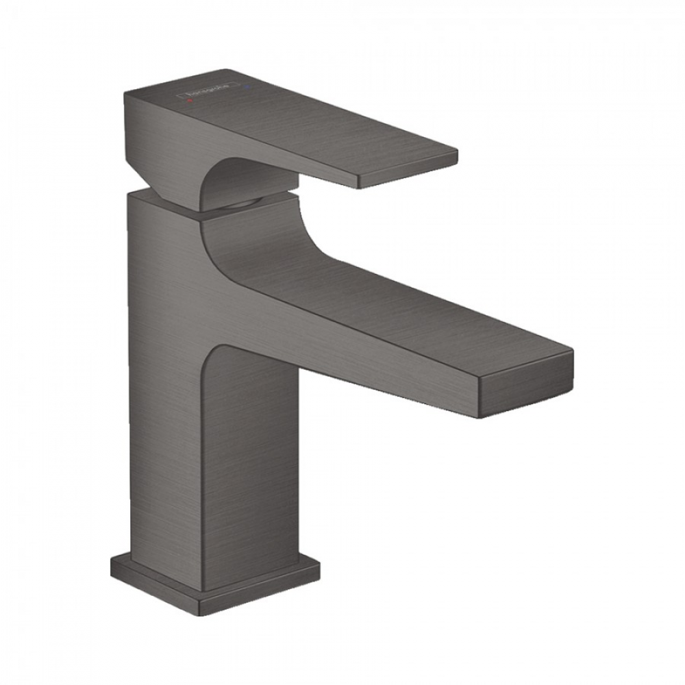 Смеситель для раковины со сливным клапаном Push-Open чёрный хром Hansgrohe 32500340