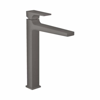 Смеситель для раковины со сливным клапаном Push-Open чёрный хром Hansgrohe 32512340