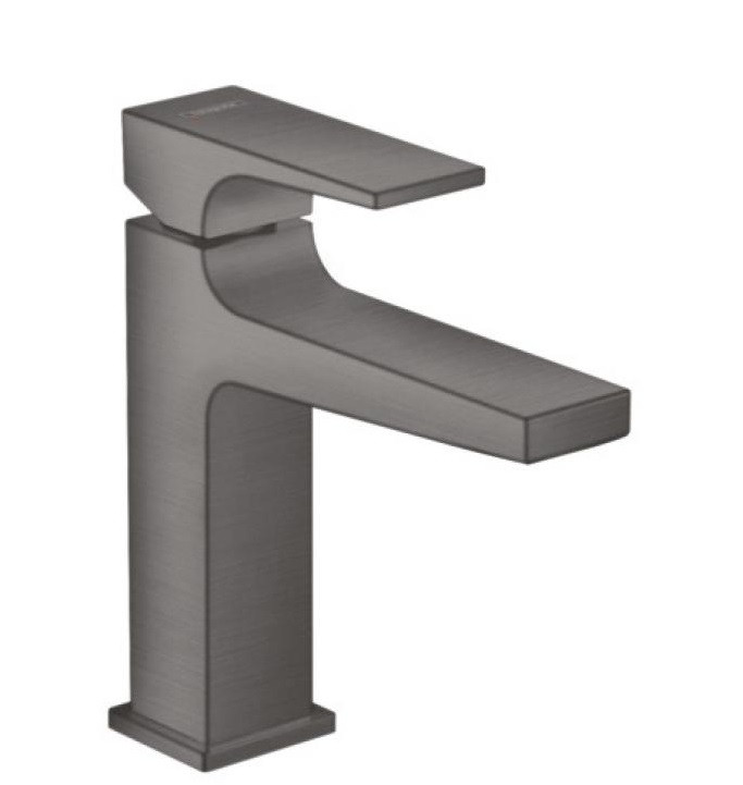 Смеситель для раковины со сливным клапаном Push-Open чёрный хром Hansgrohe 32507340
