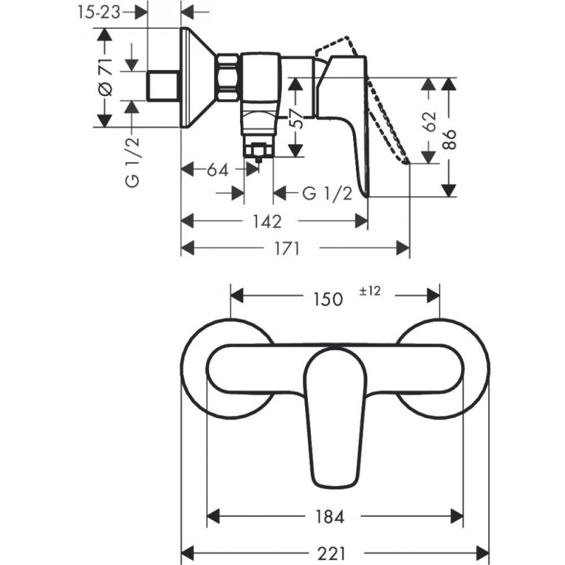Смеситель для душа бронза Hansgrohe Talis E 71760140