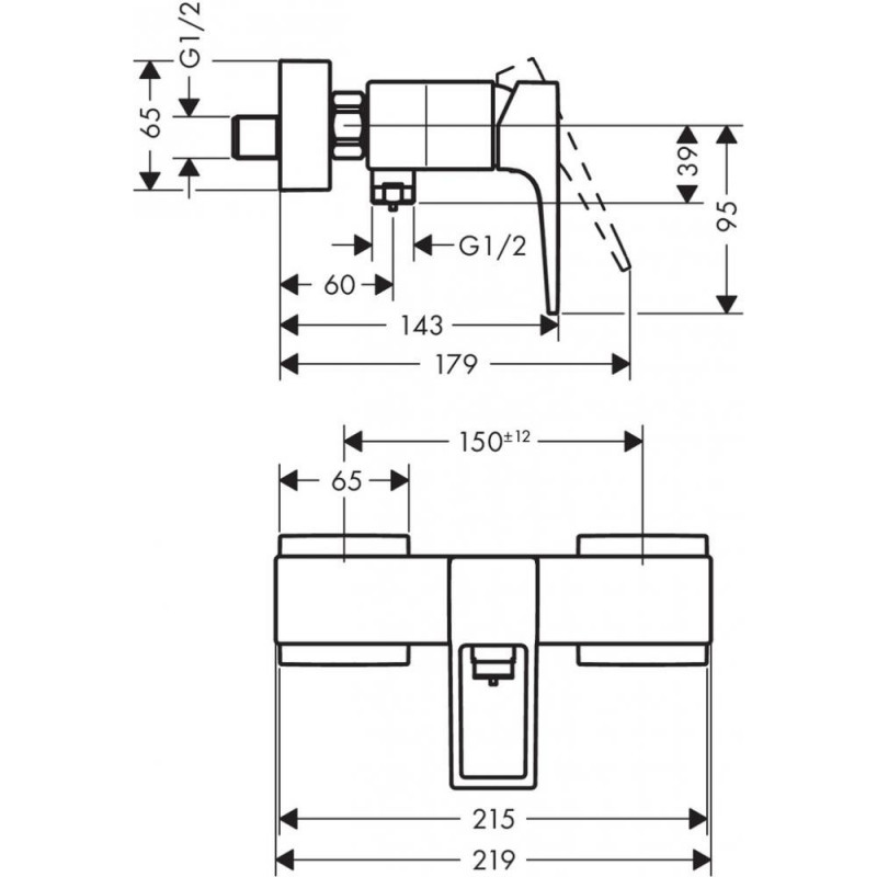 Смеситель для душа хром Hansgrohe Metropol 74560000