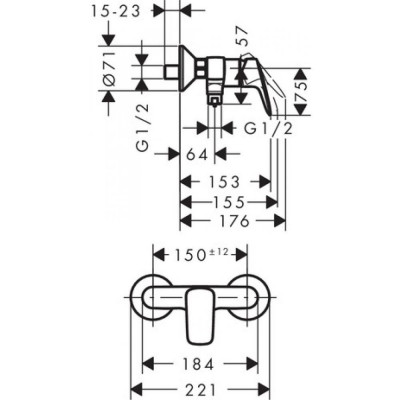 Смеситель для душа хром Hansgrohe 71601000