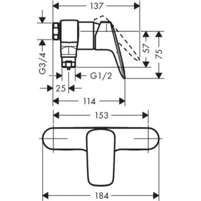 Смеситель для душа хром Hansgrohe 71630000
